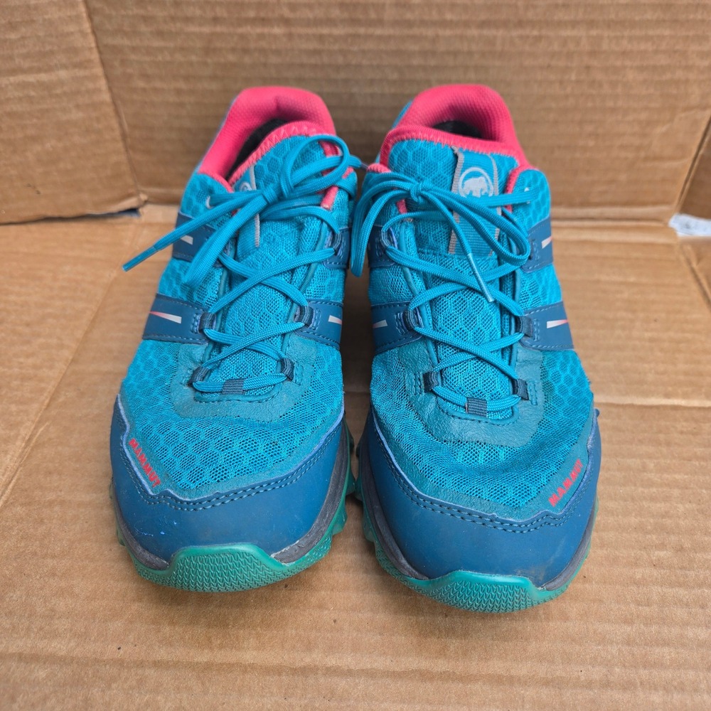 Mammut MTR 71 Trail Low GTX Womens 7.5 Teal Blue Pink Hiking Shoes 1327085